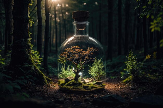 Zdjęcie las w butelce