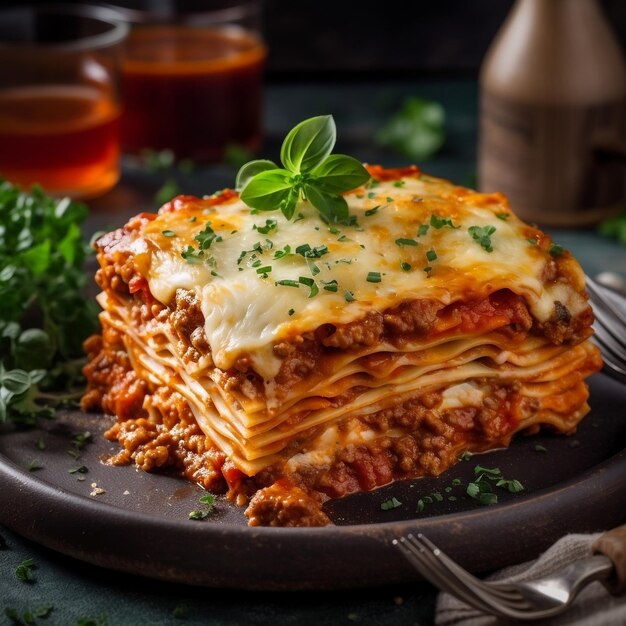 Lasagna Bolognese Z Białym Serem I Sosem Pomidorowym