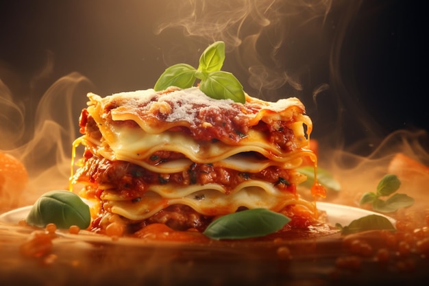 Lasagna świeża z sosem szablony menu dla gurmanów