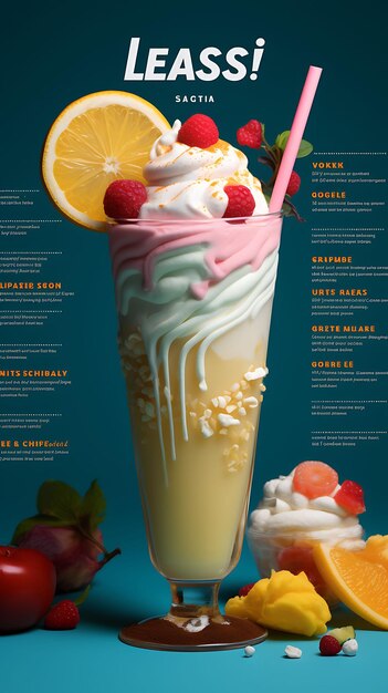 Zdjęcie lassi bar z różnymi smakami whipped cream kolorowy i pl india culinary culture layout website