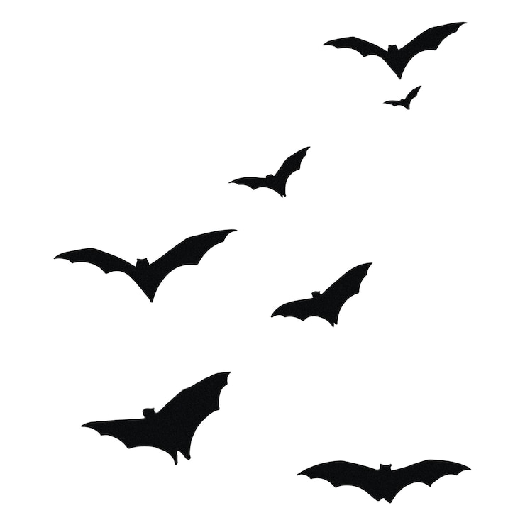 Zdjęcie latające nietoperze sylwetka naklejka png halloween graficzne przezroczyste tło