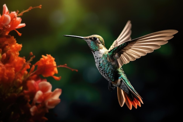 Latający kolibri wygenerowany przez sztuczną inteligencję