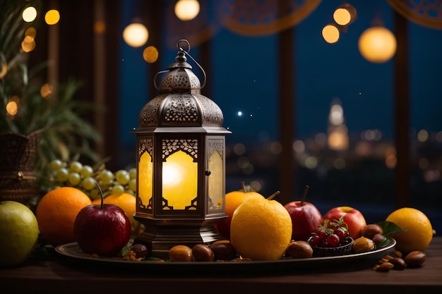 Latarnia delikatnie oświetlona świecą tradycyjne zwyczaje obserwowane podczas Ramadanu Kareem Wallpaper