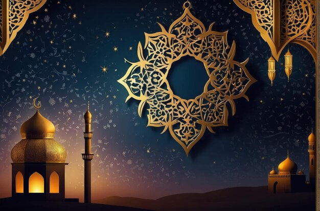 Zdjęcie latarnia i dekoracja ramadanu