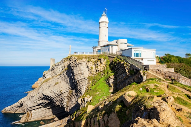 Latarnia morska Faro Cabo Mayor w mieście Santander, region Kantabria w Hiszpanii