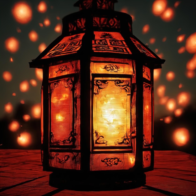 latarnia w nocy stara drewniana latarnia w nocy