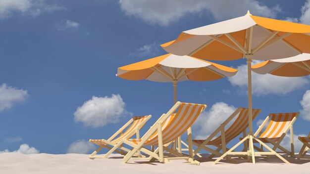 Lato tło z akcesoriami plażowymi renderowania 3d