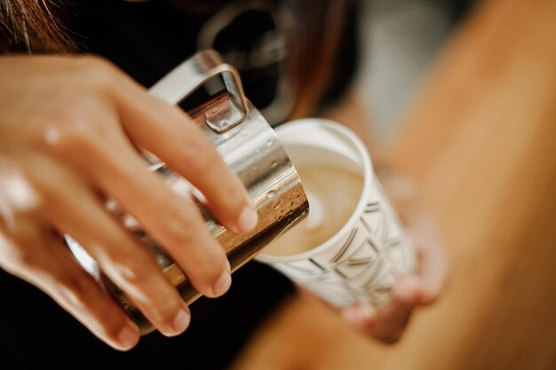 Zdjęcie latte art coffe