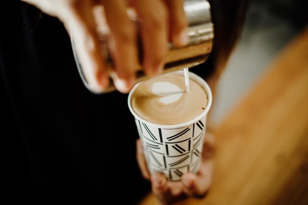 Zdjęcie latte art coffe