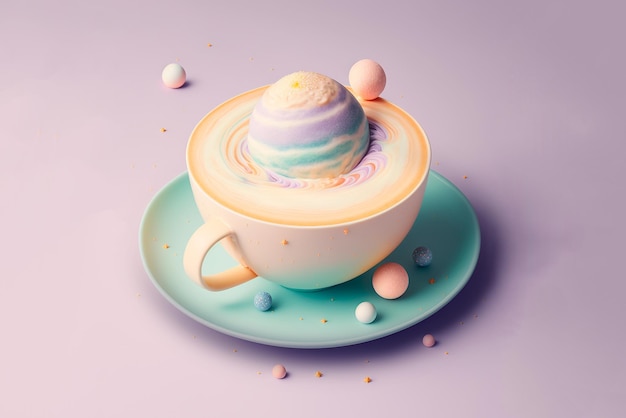 Latte inspirowana planetą Saturn