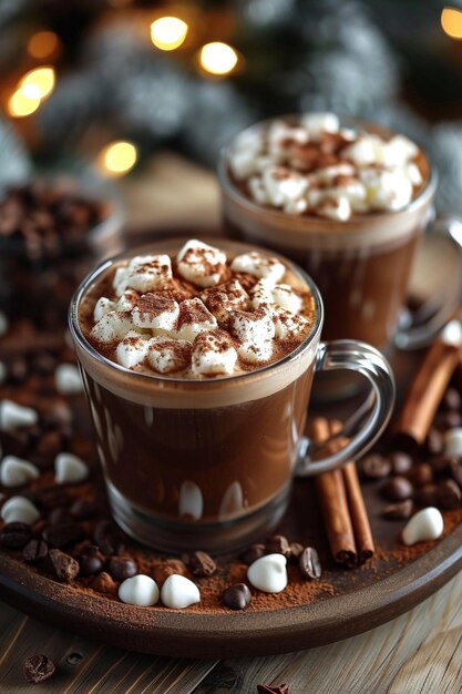 Latte z marshmallow i czekoladą