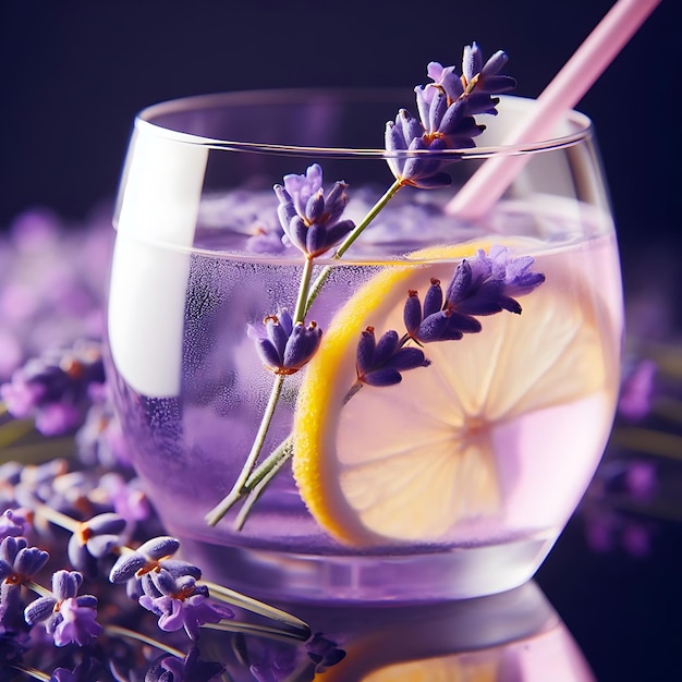 Lavender Garnish Koktajl pomysł AI Generative