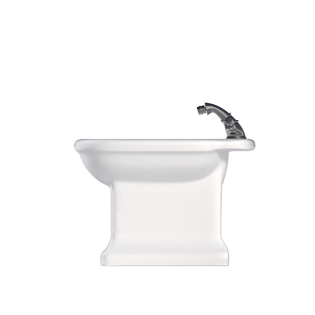 Łazienka izolowana na białym tle bidet ilustracja 3D i render CG