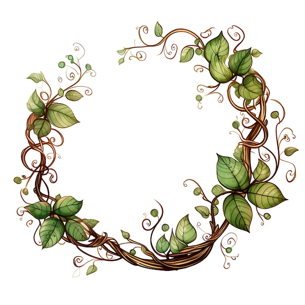 Zdjęcie leafy vine earth hour frame w kształcie splecionych winorośli w clipart przyciągający projekt artystyczny