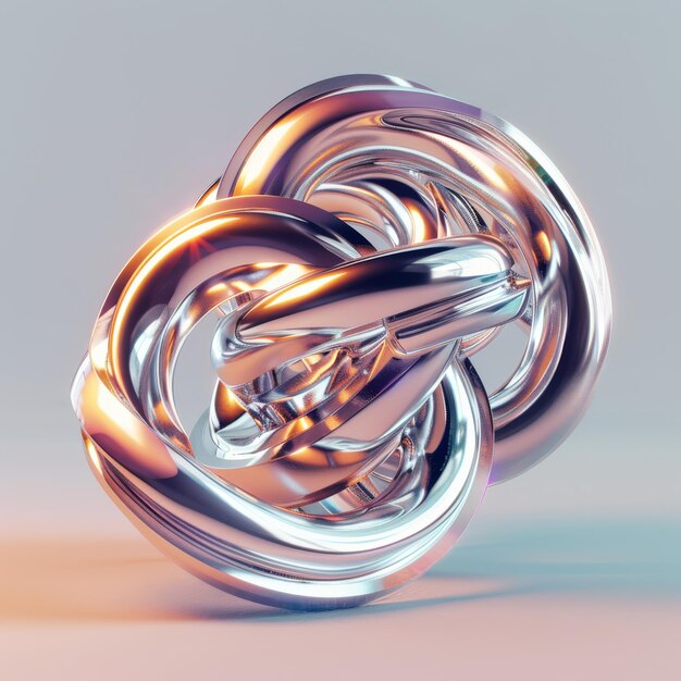 Zdjęcie leaming elegance chrome 3d elements with volumetric light on light plain isolated background