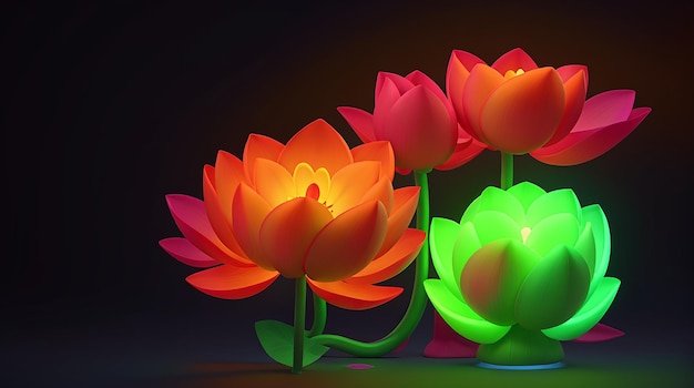 LED kwiat Padma Ai generowany
