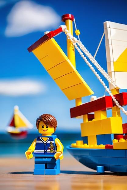 Lego Doll przed gównem na plaży