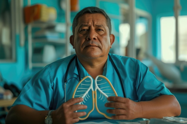 Lekarz Symbolizuje Zdrowie Płuc W Ważne Dni Zdrowotne