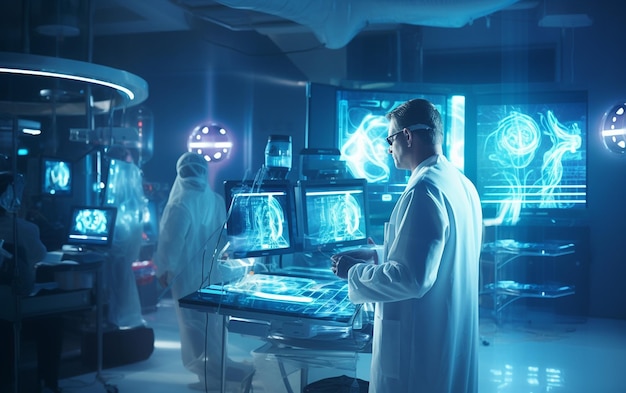 Lekarz wykorzystujący VR w chirurgii Wizja chirurga