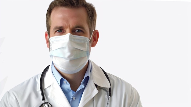 Zdjęcie lekarz z maską z bliska.