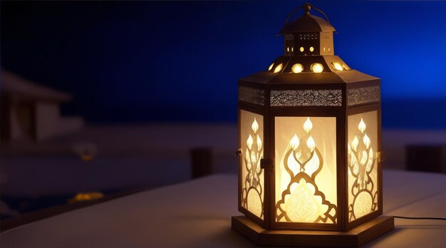 Lekka latarnia jako koncepcja ramadanu Generative AI