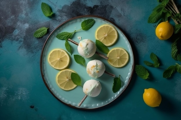 Lemon_yogurt_ice_cream_on_a_stick_on_a_plate_with_ice_mi