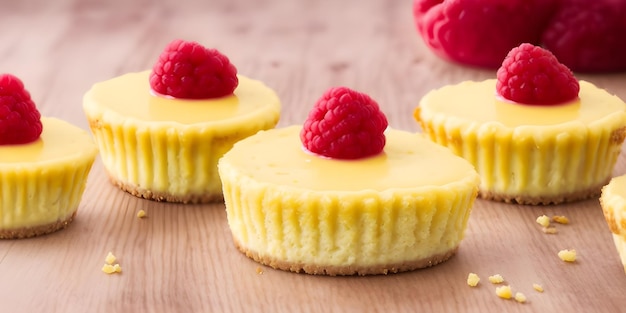 LemonRaspberry Mini Cheesecakes chrupiące ciasteczka