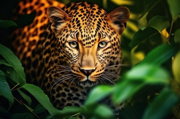 Leopard w swoim naturalnym środowisku Fotografia dzikiej przyrody Generatywna sztuczna inteligencja