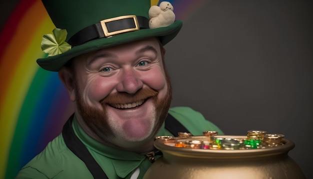 Leprechaun z garnkiem cukierków