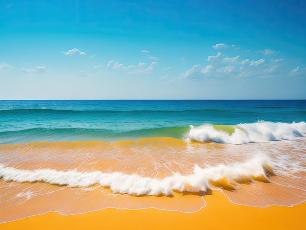 Letni krajobraz słonecznego dnia na plaży ai generatywny