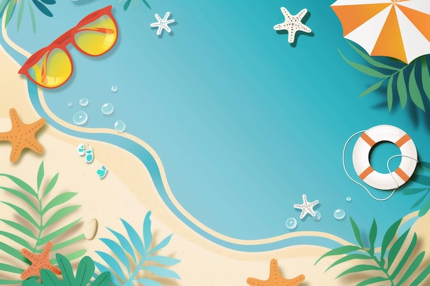 Letni raj tropikalny na plaży wektorowej