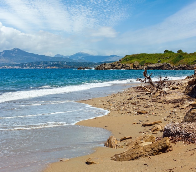 Letni widok na plażę Grecja Lefkada