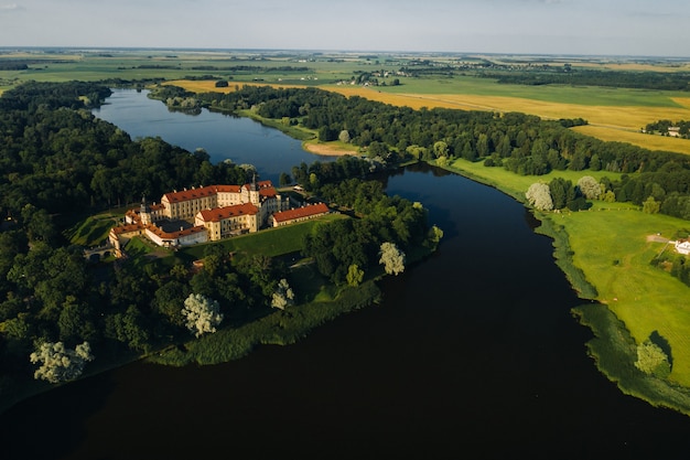 Letni zamek w Nieświeżu w mieście Nieśwież.Białoruś.