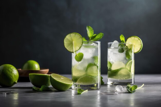 Letnie mojito z limonką lodową i świeżą miętą