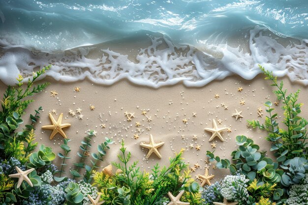 letnie tropikalne akcesoria plażowe tło profesjonalna fotografia