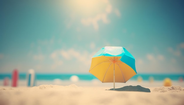 Letnie wakacje plaża tło jako miękkie eteryczne marzycielski tło Generative ai