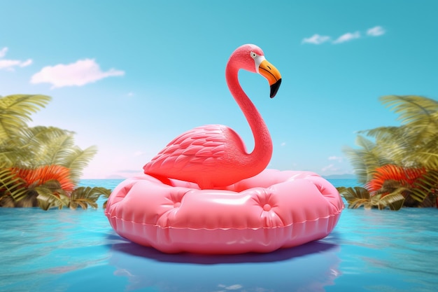 letnie wibracje nadmuchiwane renderowanie 3d flaminga