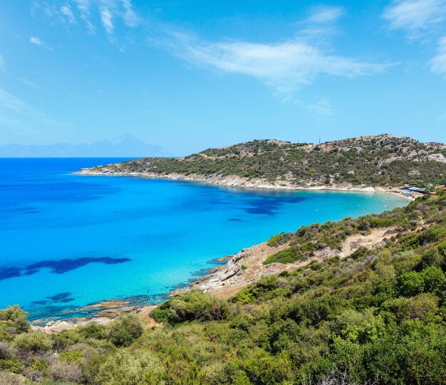 Letnie wybrzeże morskie Sithonia Grecja