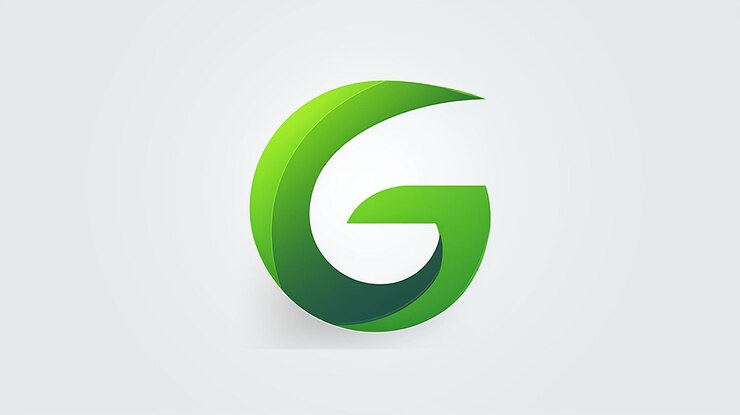 Zdjęcie "letter g with leaf logo design" (list g z logo liścia)