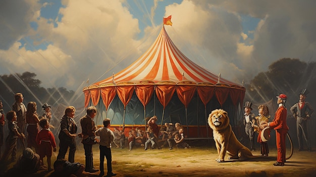 Zdjęcie lew w cyrku