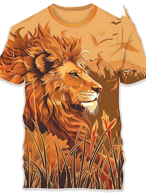 Zdjęcie lew z koszulką z napisem lew