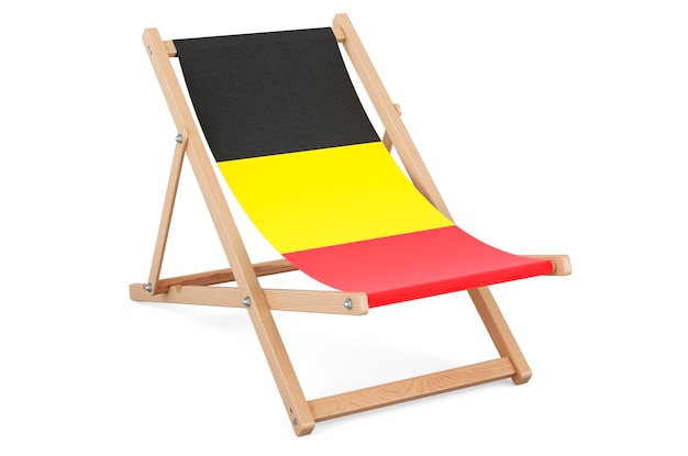 Leżak z belgijską flagą Belgia wycieczki wakacyjne pakiety podróżne koncepcja renderowania 3D