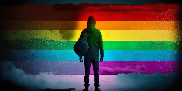 LGBTQ duma kolory sztuki ilustracja płaska 2d AIGenerated