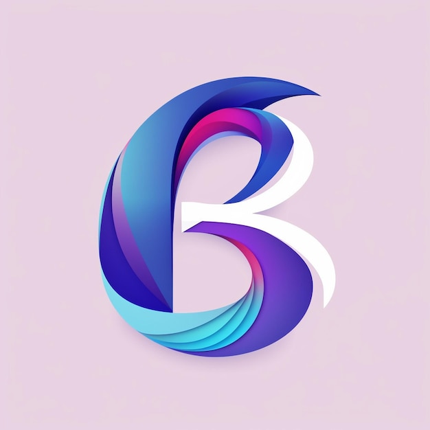 Liczba B Monogram Logo Design Ilustracja Graficzna Kreatywna