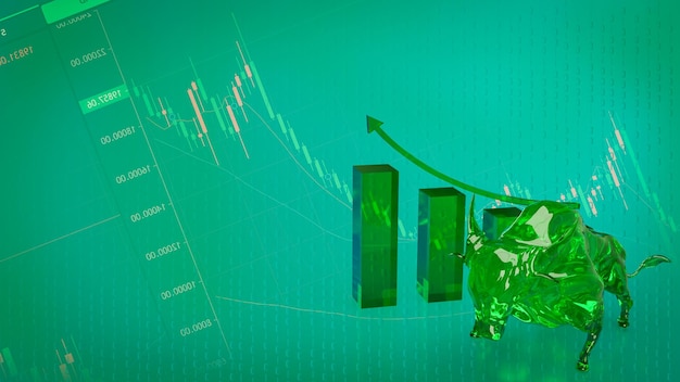 Liczba byka 3d dla biznesu lub pozytywne nastroje często zachęcają do zakupu