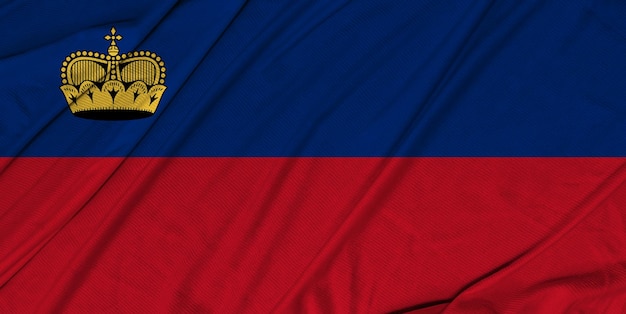 Liechtenstein realistyczna 3d teksturowana macha flaga