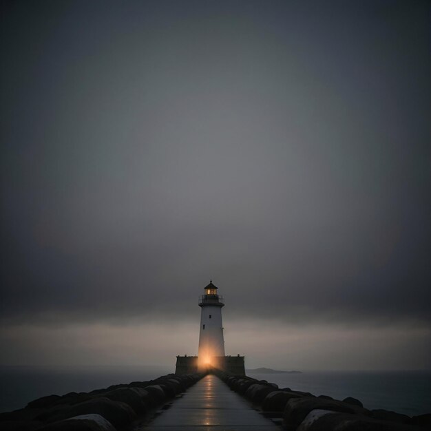 Light House on Pier Generatywna sztuczna inteligencja