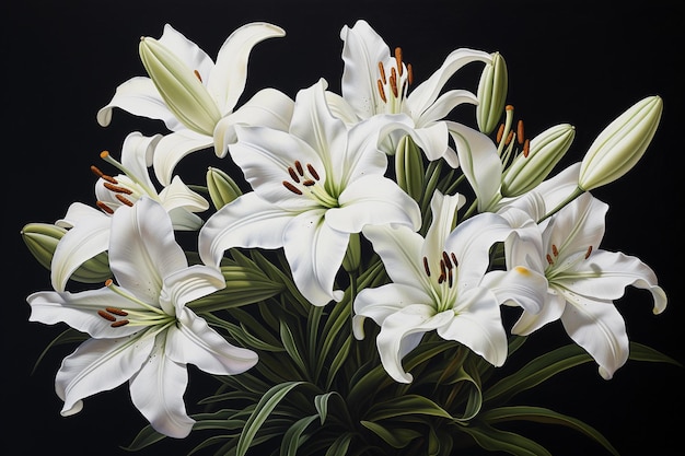 Lilie to białe kwiaty.