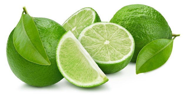 Lime isolated Lime on white Pełna głębia ostrości With clipping path