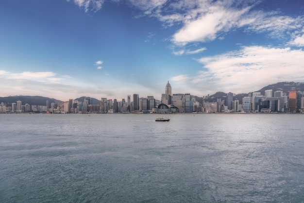 Linia brzegowa Hongkongu Nowoczesna architektura Krajobraz Skyline